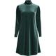 Knit Velvet Polo Neck Dress, Women, size: 20, regular, Green, Poly-blend, by Lands' End