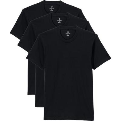 Crew Neck T-shirt - 3-pack, Men, size: 34-36, regular, Black, Cotton, by Lands' End