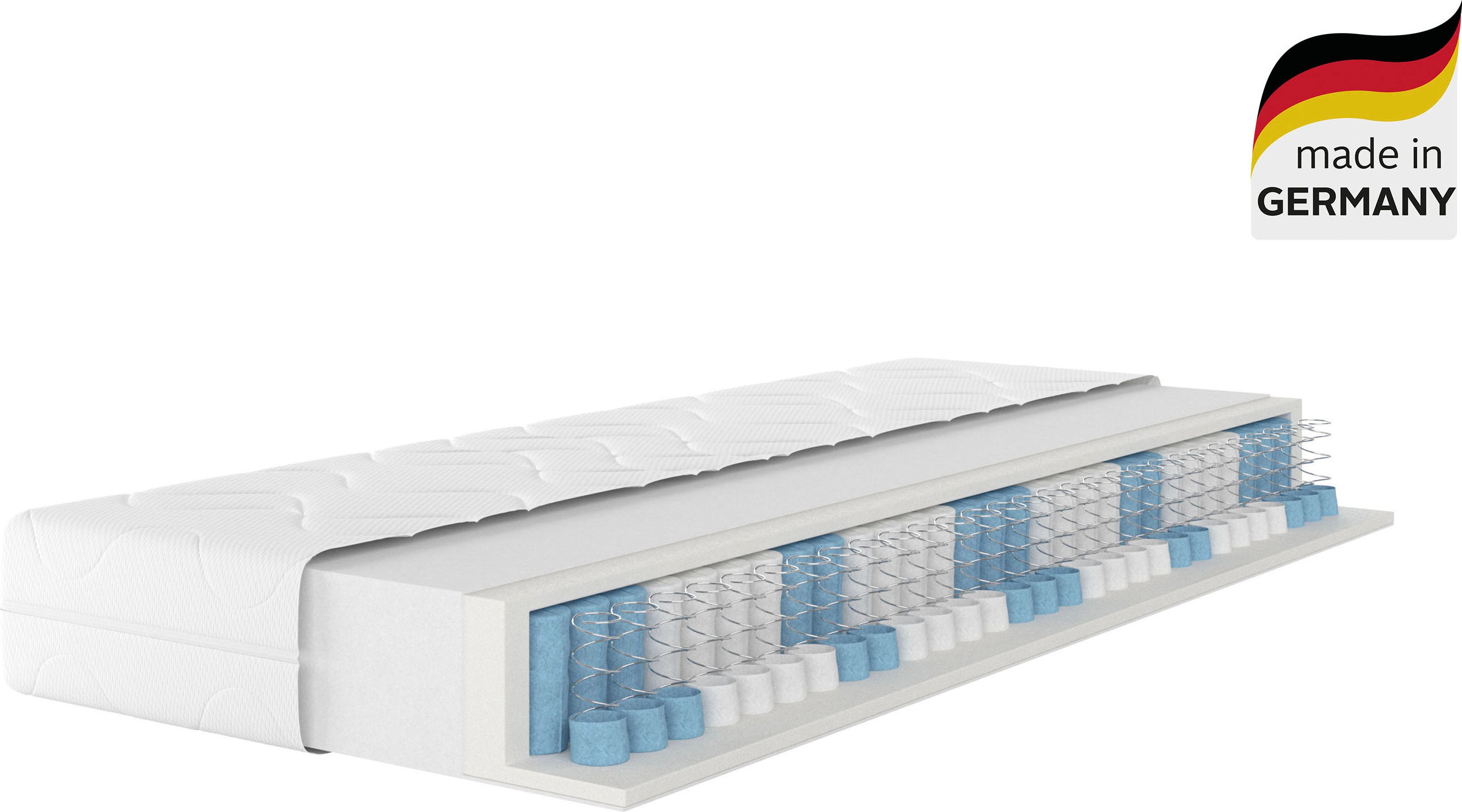 Taschenfederkernmatratze ÄLGDRÖM "Kirkja 7-Zonen Matratze 90x200 cm, 140x200 cm & weitere Größen", weiß, B:200cm H:21cm L:200cm, Obermaterial: 100% Polyester, Matratzen, Taschenfederkernmatratze, Matratzen H2 / H3, ergonomisch, atmungsaktiv