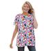 Plus Size Women's Perfect Printed Short-Sleeve Crewneck Tee by Woman Within in White Multi Garden (Size 2X) Shirt