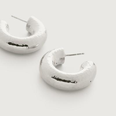 Sterling Silver Siren Muse Chunky Medium Hoop Earrings