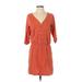 Casual Dress - Shirtdress: Orange Dresses - Women's Size Small