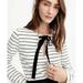J. Crew Tops | J. Crew Women's Small Shirt Velvet Tie Front Striped Long Sleeves Casual Career | Color: Black/White | Size: S