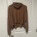 American Eagle Outfitters Tops | American Eagle Outfitters Cropped Waffle Knit Long Sleeve Shirt Light Brown M | Color: Brown/Tan | Size: M