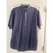 Ralph Lauren Shirts | Linen Polo Ralph Lauren Blake Men Shirt Short Sleeve M Plaid Button Blue Navy | Color: Blue | Size: M