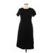 Villager Sport by Liz Claiborne Casual Dress - A-Line Crew Neck Short sleeves: Black Print Dresses - Women's Size Medium Petite