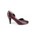 Newport News Heels: D'Orsay Chunky Heel Work Burgundy Print Shoes - Women's Size 8 - Almond Toe