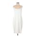 Fashion Nova Casual Dress - Sheath Scoop Neck Sleeveless: White Solid Dresses - Women's Size 1