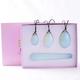 Drilled Yoni Egg Set 4pc Box Natural Jade Wand Exerciser Massage Healty Tools Gift for Wife,F