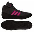 adidas mens Hvc Wrestling Shoes, Black/Charcoal/Hot Pink, 9.5