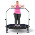 CLORIS 38''/40"/48'' Foldable Fitness Trampoline - Max Load 220lb/400 lb/450lb, Rebounder with Adjustable Foam Handle Indoor/Outdoor Fitness Body Exercise (40''Blue)