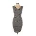 INC International Concepts Casual Dress - Sheath Cowl Neck Sleeveless: Black Print Dresses - Women's Size Large