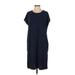 Banana Republic Casual Dress - Shift Crew Neck Short sleeves: Blue Print Dresses - Women's Size Small