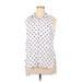 Velvet Heart Sleeveless Button Down Shirt: White Polka Dots Tops - Women's Size X-Large