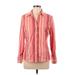 G.H. Bass & Co. Long Sleeve Button Down Shirt: Pink Stripes Tops - Women's Size Large