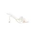 EGO Heels: Slide Stiletto Cocktail Party White Print Shoes - Women's Size 7 - Open Toe