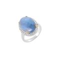 SILCASA Natural Healing Birthstone Aquamarine Gemstone 925 Silver Gold Plated Ring for Women Wedding Ring 65 (20.7)