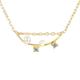 Gualiy Yellow Gold Necklaces for Women, Necklace 9K Gold for Women with Pearl and White Topaz Necklaces 45CM