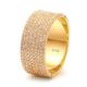 Lieson Men Wedding Ring, 18K Yellow Gold Engagement Ring Men Wide Ring Rows 1.7ct Round Natural Diamond Promise Ring Yellow Gold Ring Size M 1/2