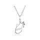 White Gold Necklace for Women, Womens 18K Gold Chain Necklace Aquarius with Round Diamond Necklace 45CM