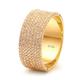Lieson Wedding Rings for Men, 18ct Gold Ring Men Wide Ring Rows 1.7ct Round Created Diamond Anniversary Rings Yellow Gold Ring Size M 1/2