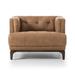 Armchair - 17 Stories Tonisa CAL117 Compliant 34.75" Wide Tufted Top Grain Leather Armchair in Brown/Gray | 25.25 H x 34.75 W x 34.75 D in | Wayfair