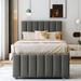 Latitude Run® Twin Size Platform Bed w/ Trundle & 3 Drawers Upholstered/Linen in Gray | 48.4 H x 40.4 W x 78.7 D in | Wayfair