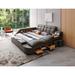 Orren Ellis Multifunctional Upholstered Storage Bed Frame, Right Massage Recliner, Queen Size Upholstered, in Black | Wayfair