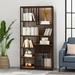 17 Stories Classic design Bookshelf w/ open storage shelves & metal iron frame, for Living Room, Office Wood in Black/Brown | Wayfair