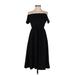 ASOS Casual Dress - Fit & Flare: Black Solid Dresses - Women's Size 0