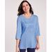 Blair Women's Embroidered Tunic - Blue - S - Misses