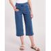 Blair Women's DenimEase™ Flat-Waist Wide Leg Crop Jeans - Denim - 12P - Petite