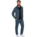 Jogginganzug TRIGEMA "TRIGEMA Freizeitanzug-Set" Gr. 4XL, blau (jeans, melange) Herren Sportanzüge Trainingsanzüge