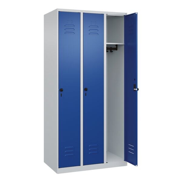 CP Spind »Classic PLUS Korpus lichtgrau« 3x1 Fächer blau, 90x185x50 cm