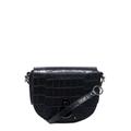 Cavalcade Embossed Croc Leather Crossbody Handbag In Black