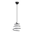 Suspension sphère en verre blanc entouré d'une spirale noire