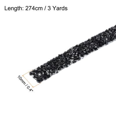 1 Pcs Resin Rhinestones Trim 3 Yards Self Adhesive Diamond Ribbons