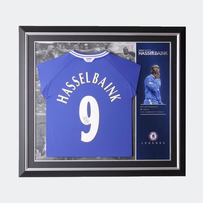 Chelsea Jimmy Floyd Hasselbaink 1999-2001 – Signiertes gerahmtes Trikot Image