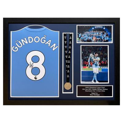 Von Manchester City signiertes Trikot von Ilkay Gündogan mit Champions-League-Medaille Image
