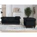 Deep Seat Velvet Sofa w/ Nailheads Armrest & Button Tufted Low Back