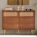 Modern Natural Rattan 6 Drawers Large Chest of Drawers for Bedroom