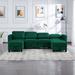 116 inch Velvet Fabric Modular Sectional Sofa, Symmetrical Sofa with Hidden Storage & Adjustable Backrest, Back Cushion Covers