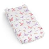 Sweet Jojo Designs Pink and Purple Shabby Chic Butterfly Girl Changing Pad Cover Sheet Yellow Colorful Pastel Lilac Watercolor