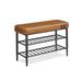 Shoe Bench with Metal Shelves - 11.8"D x 31.5"W x 19.7"H