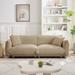 Modern Bread-shape Loveseat Sofa Velvet Upholstered Loveseat Couch with 2 Pillows and Anti-skid Pads for Living Room