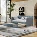 Gray Elegant Velvet Upholstered Twin Daybed Sofa