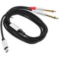 Headphone Adapter Dual 6.35mm Large Two-core Type-c to 6.5 Smartphone Tablet Notebook Amplifier Speaker Mixer Audio Cable (1 Meter) Conversion Line