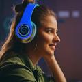 GBSELL Headphones Headset Light-Emitting Bluetooth Headset Heavy Bass Cell Phone Wireless Plug-In Seven Color Led Breathing Light Bluetooth Headset