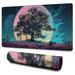 the Tree Under the Moon Gaming Mouse Mat Rectangle 3XL Extra Large Mouse Pad 47.3 X 23.6 Inches Non-Slip Rubber Gaming Mouse Pad with Stitched Edges Office Mouse Pad for Women Men Kids