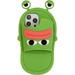 Kawaii Phone Cases for iPhone 14 Pro Max Cute Cartoon Green Slippers Phone Case with Sausage Mouth Frog Flip Flops Phone Case 3D Case Soft Silicone Protctor Women for iPhone 14 Pro Max